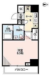 プレール・ドゥーク住吉駅前 1Kの間取図画像
