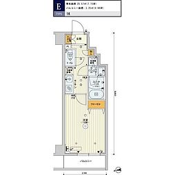 スカイコートプレイス亀戸 1Kの間取図画像