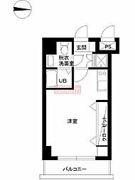 スカイコート両国壱番館 ワンルームの間取図画像