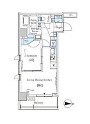 ParkAxis菊川 1LDKの間取図画像