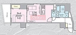 HAON 波音 1LDKの間取図画像