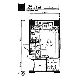 LEXEAZEST亀戸 1Kの間取図画像