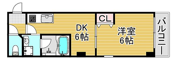 アパートメント玉川 ｜大阪府大阪市福島区玉川2丁目(賃貸マンション1DK・4階・29.05㎡)の写真 その2