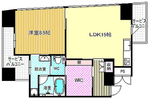 W.O.B.NISHIUMEDA 903｜大阪府大阪市福島区福島6丁目(賃貸マンション1LDK・9階・64.53㎡)の写真 その2