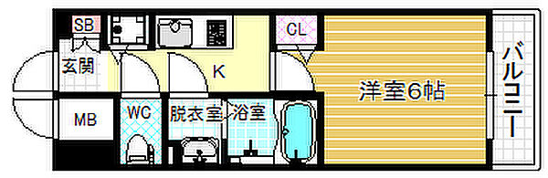 プレサンス福島ニューゲート ｜大阪府大阪市福島区野田3丁目(賃貸マンション1K・4階・21.15㎡)の写真 その2