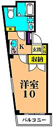b’CASA東大井 5階1Kの間取り