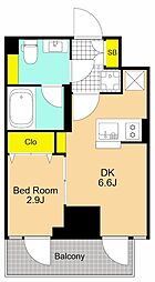 ルミーク北品川 1DKの間取図画像