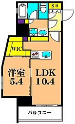 ParkCube大井町レジデンス 1LDKの間取図画像