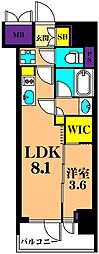 ルフォンプログレ西大井プレミア 1LDKの間取図画像