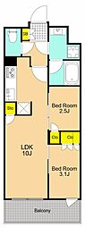 COMFORIALIV南品川 2LDKの間取図画像