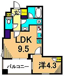 マスターズコート北品川 1LDKの間取図画像