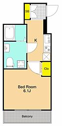 RELUXIA品川東大井 1Kの間取図画像
