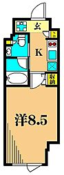プラウドフラット南品川 1Kの間取図画像