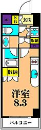 エスティメゾン大井仙台坂 ワンルームの間取図画像
