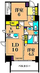ディームス大井町 2LDKの間取図画像