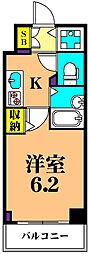 ガーラ大井町ゼームス坂上 1Kの間取図画像