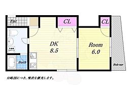 共栄マンション 1DKの間取図画像
