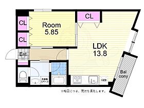 フラット花 401 ｜ 大阪府大阪市大正区泉尾４丁目（賃貸マンション1LDK・4階・46.21㎡） その2