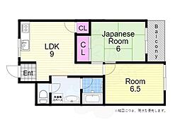 ワタナベパレス 2LDKの間取図画像
