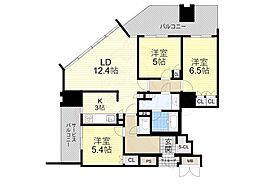 ザ・ファインタワーウエストコースト 11階3LDKの間取り