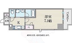 スプランディッド大阪WEST 6階1Kの間取り