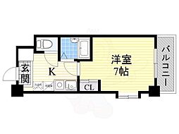 メゾンドフェンテ 1Kの間取図画像