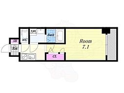 S-RESIDENCE大阪九条North 2階1Kの間取り