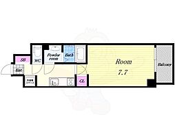 エスカーサ大阪WEST九条駅前 7階1Kの間取り