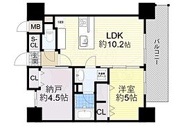 Louis Residence弁天町 1SLDKの間取図画像