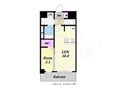 Alivisドーム前 1LDKの間取図画像