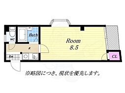 ル・パラ九条 1Kの間取図画像