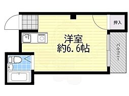 フローラハイツ千代崎 ワンルームの間取図画像