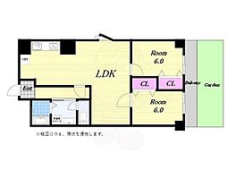 堺フェニックスハイツ 2LDKの間取図画像