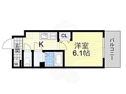 Vita弁天町 1Kの間取図画像