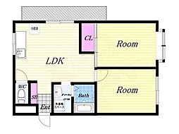 エスポワール参番館 2LDKの間取図画像