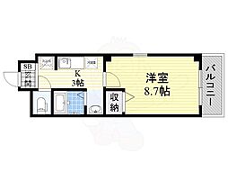 グラン・ボヌール 1Kの間取図画像