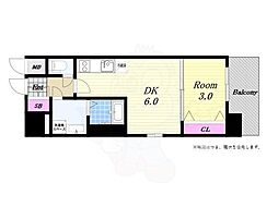 レジュールアッシュ アーバンリッシュ 1DKの間取図画像