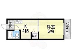 ラパンジール市岡元町 1Kの間取図画像