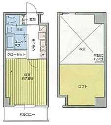 ハーバーハウス大阪 1Kの間取図画像