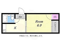 メゾン・ド・九条 1Kの間取図画像