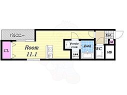 アーバンコート伝法 ワンルームの間取図画像