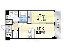 ベイサイドパークOSAKAノースレジデンシス 1LDKの間取図画像