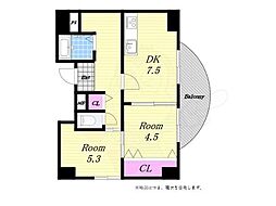 第九柴田ビル 2DKの間取図画像
