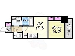 エスリード弁天町GLORIA 1DKの間取図画像