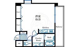 アスリート本町リバーウエスト ワンルームの間取図画像