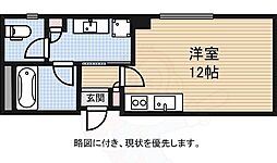 クレアジオーネ中之島西 ワンルームの間取図画像