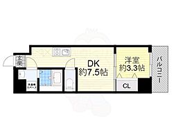 アーバンパーク弁天町 1DKの間取図画像