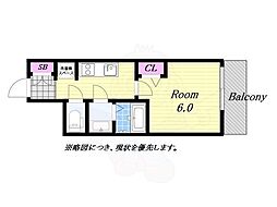 プレリス阿波座Bloom 1Kの間取図画像