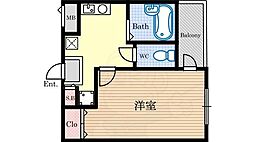 パステージ大正 1Kの間取図画像