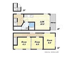 福井ビル 3LDKの間取図画像